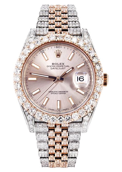 rolex datejust rose gold diamond|rolex datejust diamond 41mm.